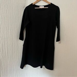 Jude Connally Dress Wrinkle-free 3/4 Sleeve Pockets Mini Black Women's Large